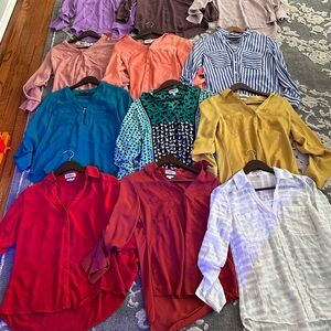 Express Business Casual Work Tops Bundle | 15 Pieces | Mostly Small (1 XS)